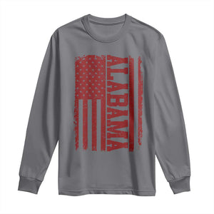 Vintage Alabama Fan Long Sleeve Shirt Classic Retro City USA Flag Game Day TS10 Charcoal Print Your Wear