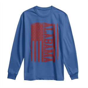 Vintage Alabama Fan Long Sleeve Shirt Classic Retro City USA Flag Game Day TS10 Royal Blue Print Your Wear