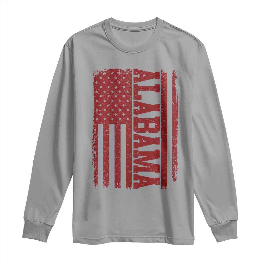 Vintage Alabama Fan Long Sleeve Shirt Classic Retro City USA Flag Game Day TS10 Sport Gray Print Your Wear