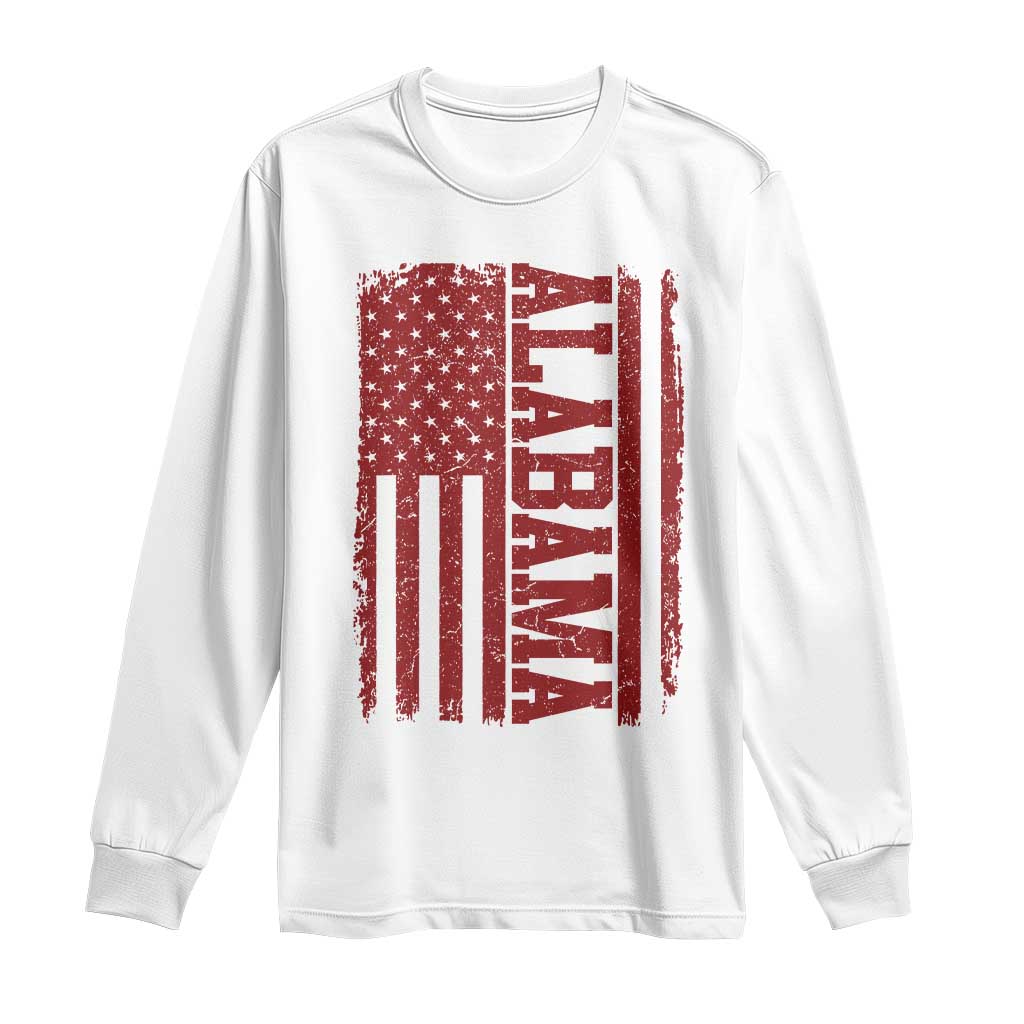 Vintage Alabama Fan Long Sleeve Shirt Classic Retro City USA Flag Game Day TS10 White Print Your Wear