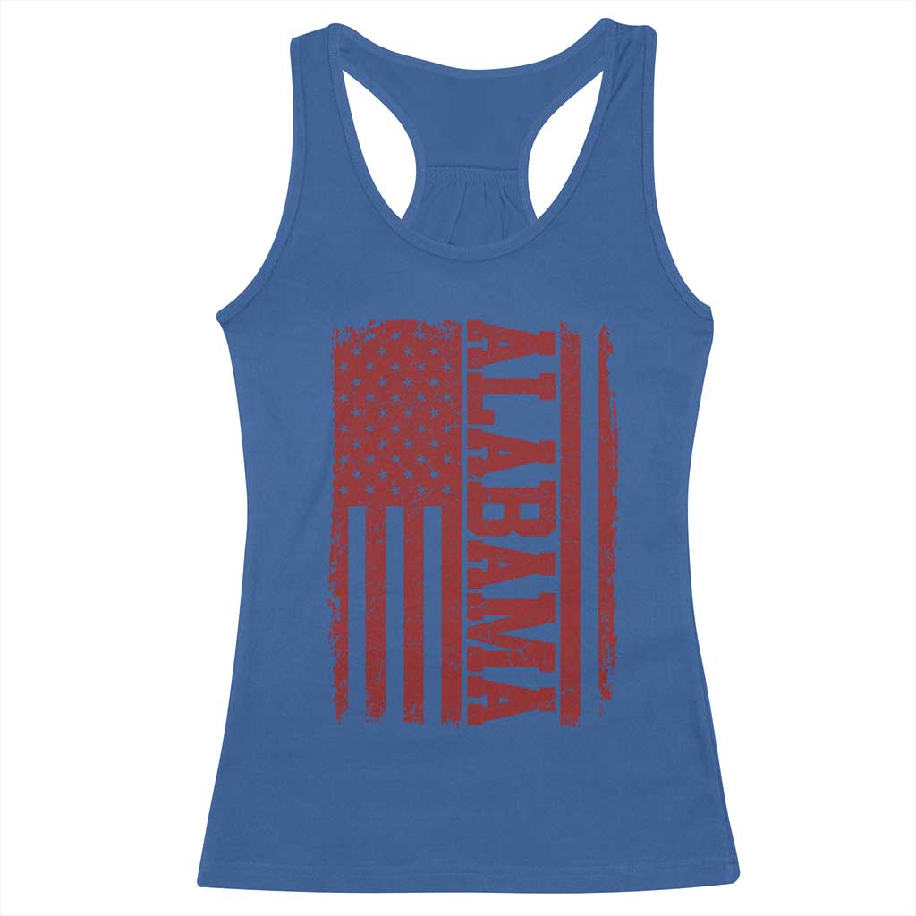 Vintage Alabama Fan Racerback Tank Top Classic Retro City USA Flag Game Day TS10 Royal Blue Print Your Wear