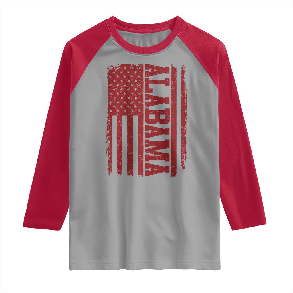 Vintage Alabama Fan Raglan Shirt Classic Retro City USA Flag Game Day TS10 Sport Gray Red Print Your Wear