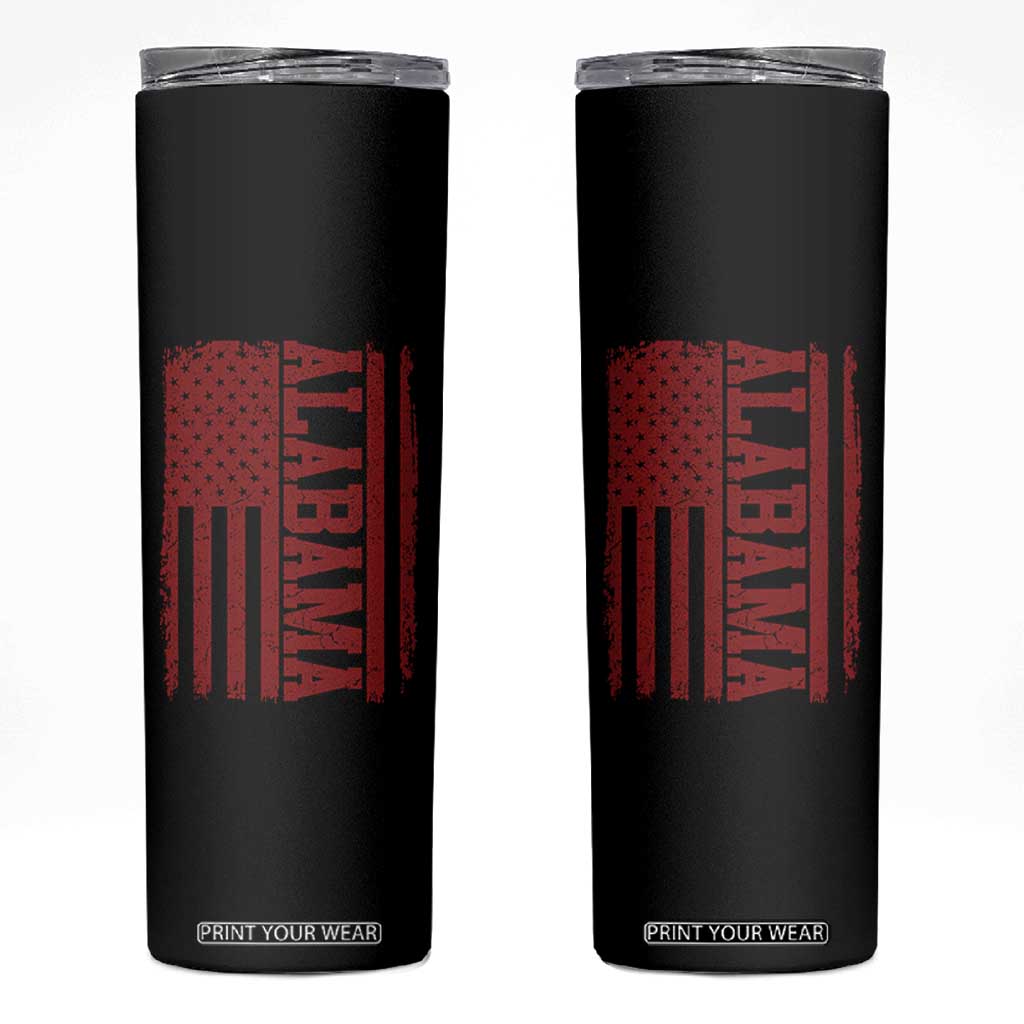 Vintage Alabama Fan Skinny Tumbler Classic Retro City USA Flag Game Day TS10 Black Print Your Wear
