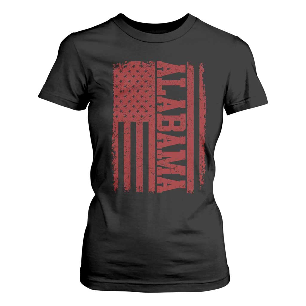 Vintage Alabama Fan T Shirt For Women Classic Retro City USA Flag Game Day - Print Your Wear