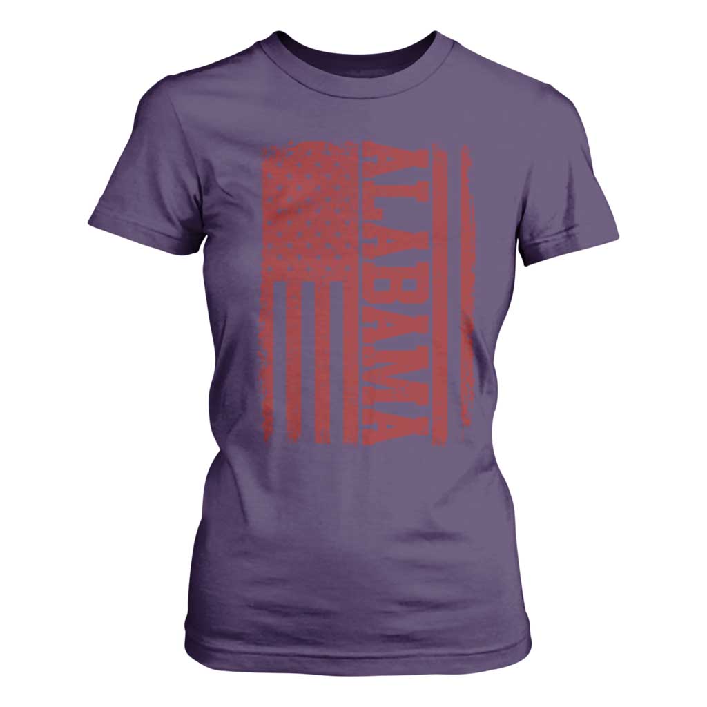 Vintage Alabama Fan T Shirt For Women Classic Retro City USA Flag Game Day TS10 Purple Print Your Wear