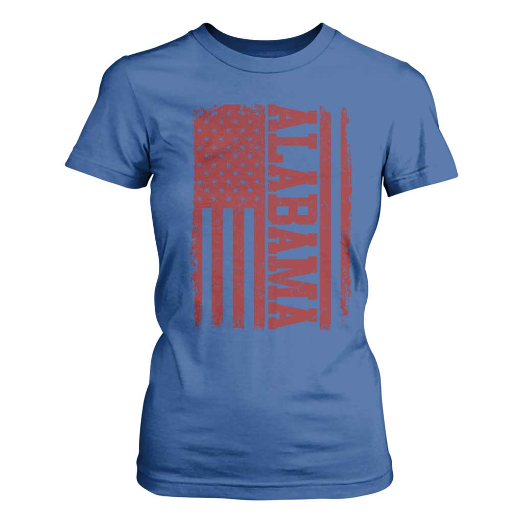 Vintage Alabama Fan T Shirt For Women Classic Retro City USA Flag Game Day TS10 Royal Blue Print Your Wear