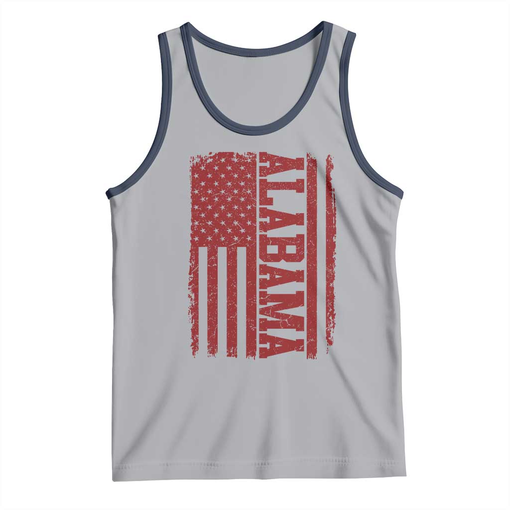 Vintage Alabama Fan Tank Top Classic Retro City USA Flag Game Day TS10 Athletic Heather Navy Print Your Wear