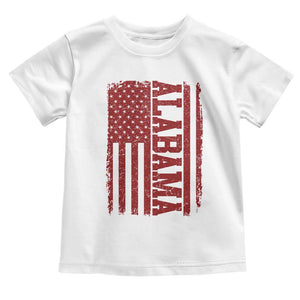 Vintage Alabama Fan Toddler T Shirt Classic Retro City USA Flag Game Day TS10 White Print Your Wear