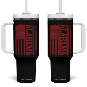 Vintage Alabama Fan Tumbler With Handle Classic Retro City USA Flag Game Day TS10 One Size: 40 oz Black Print Your Wear