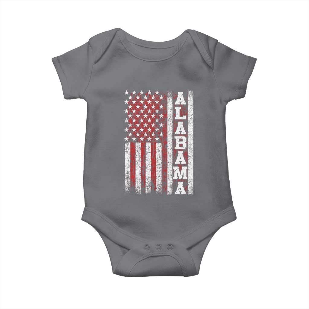 Alabama Fan Baby Onesie Classic Retro City USA Flag Patriotic American TS10 Charcoal Print Your Wear