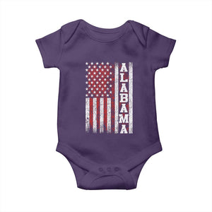 Alabama Fan Baby Onesie Classic Retro City USA Flag Patriotic American TS10 Purple Print Your Wear