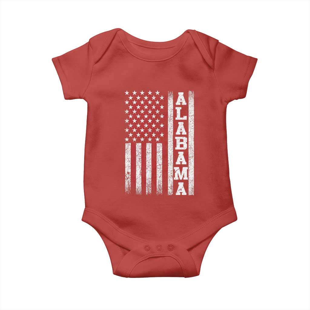 Alabama Fan Baby Onesie Classic Retro City USA Flag Patriotic American TS10 Red Print Your Wear