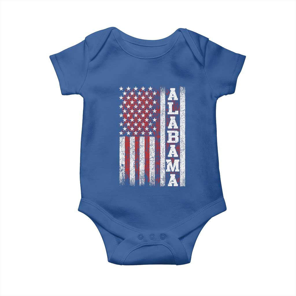 Alabama Fan Baby Onesie Classic Retro City USA Flag Patriotic American TS10 Royal Blue Print Your Wear