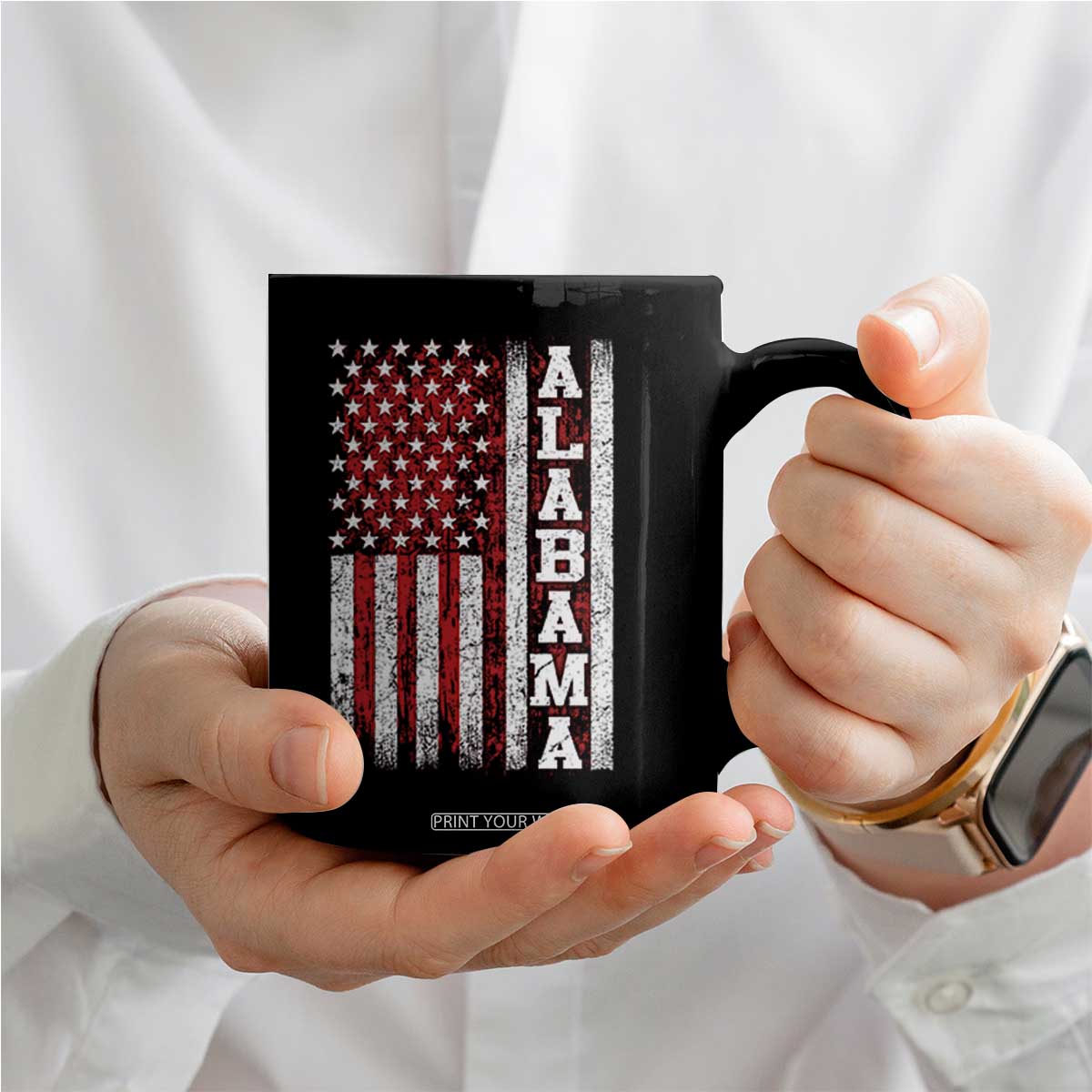 Alabama Fan Coffee Mug Classic Retro City USA Flag Patriotic American TS10 Print Your Wear