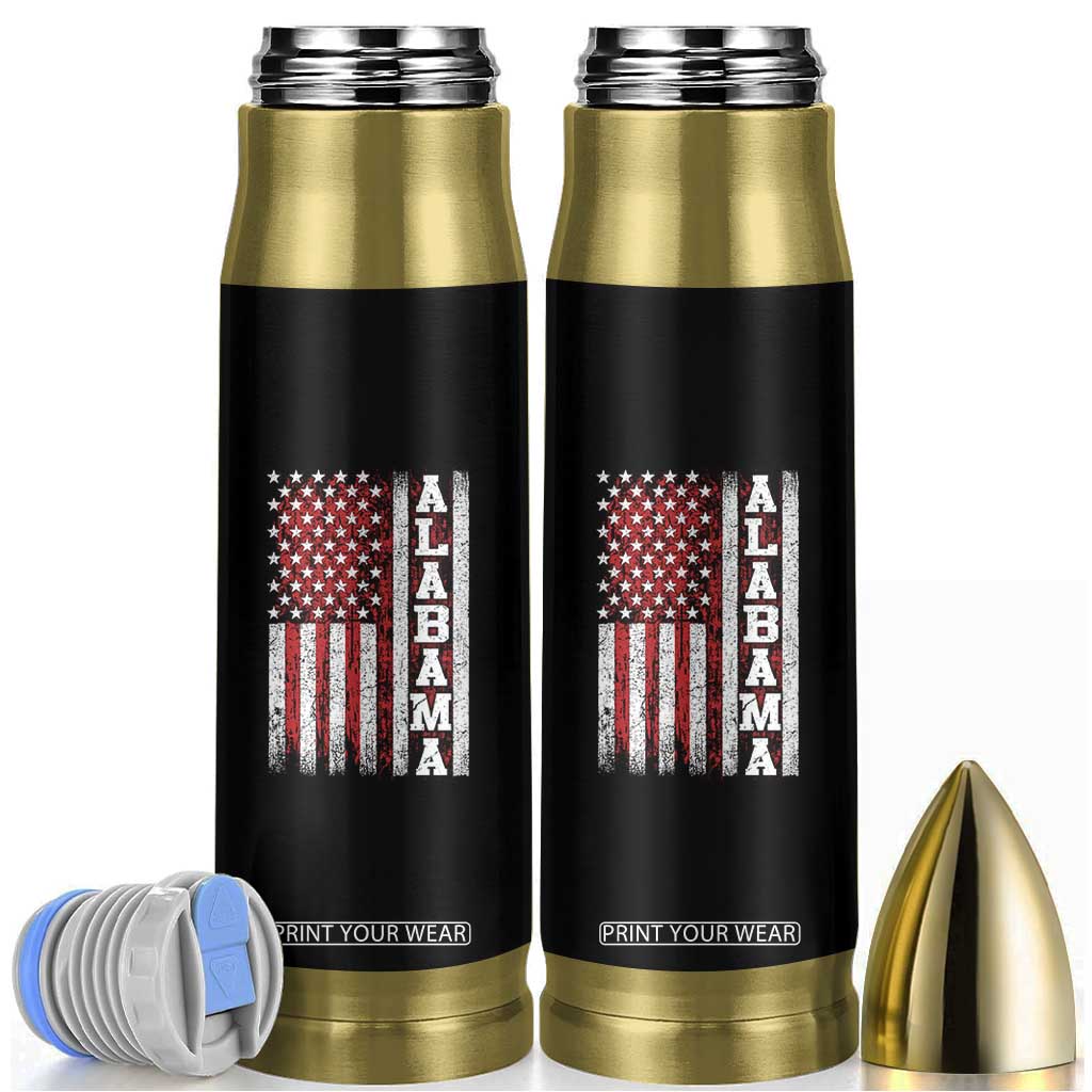 Alabama Fan Bullet Tumbler Classic Retro City USA Flag Patriotic American TS10 Black Print Your Wear