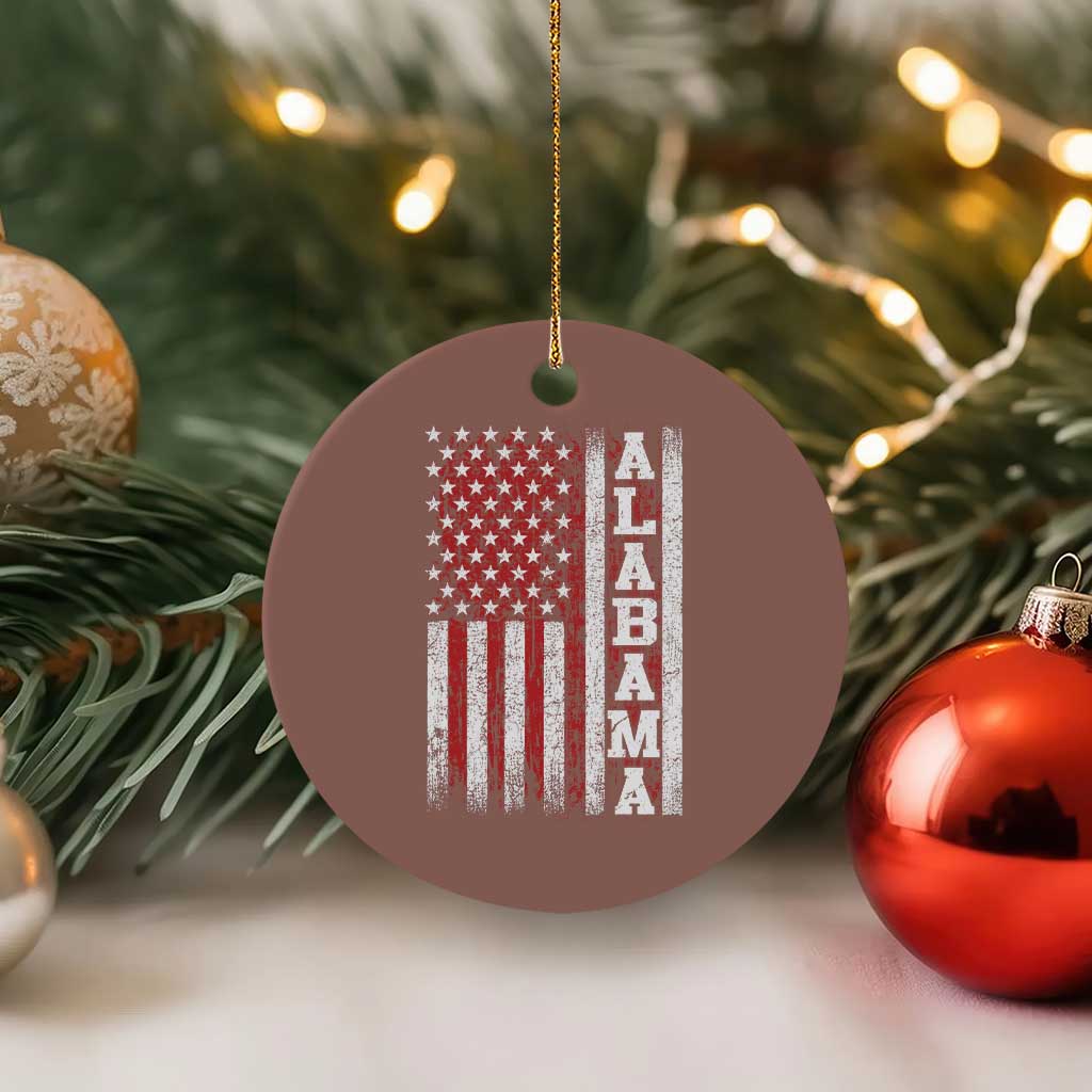 Alabama Fan Ceramic Ornament Classic Retro City USA Flag Patriotic American TS10 1pc Mocha Print Your Wear