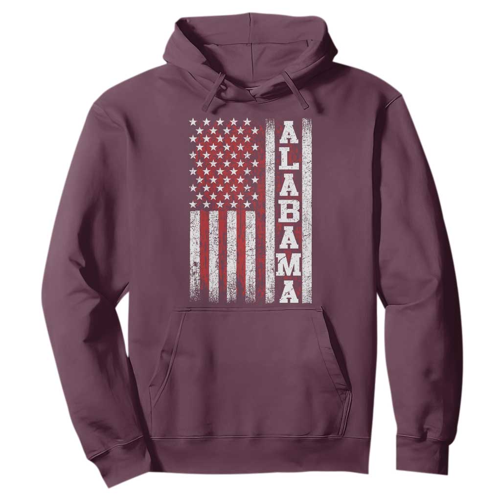 Alabama Fan Hoodie Classic Retro City USA Flag Patriotic American TS10 Maroon Print Your Wear