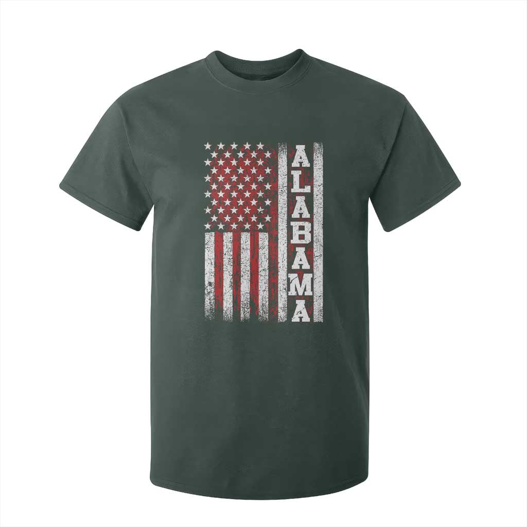 Alabama Fan T Shirt For Kid Classic Retro City USA Flag Patriotic American TS10 Dark Forest Green Print Your Wear