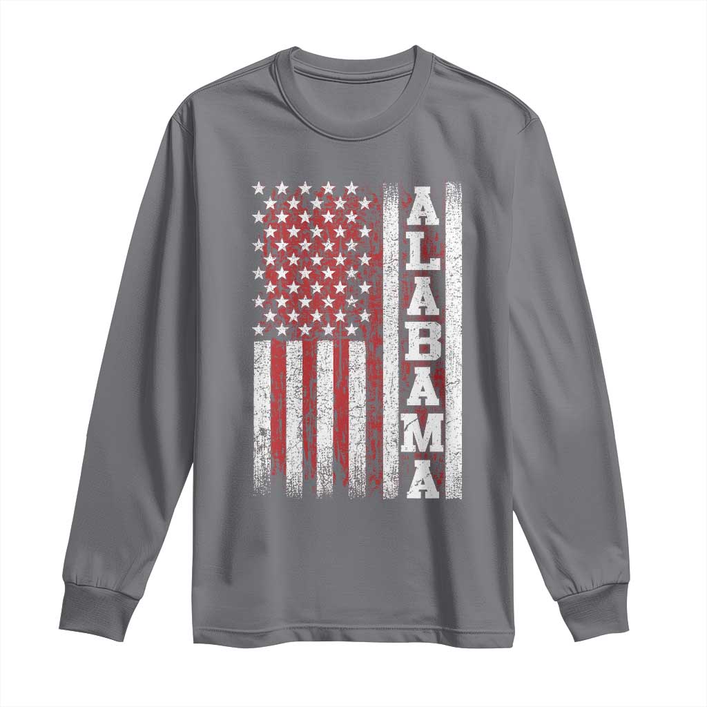 Alabama Fan Long Sleeve Shirt Classic Retro City USA Flag Patriotic American TS10 Charcoal Print Your Wear