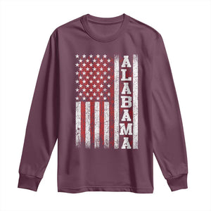 Alabama Fan Long Sleeve Shirt Classic Retro City USA Flag Patriotic American TS10 Maroon Print Your Wear