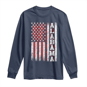 Alabama Fan Long Sleeve Shirt Classic Retro City USA Flag Patriotic American TS10 Navy Print Your Wear