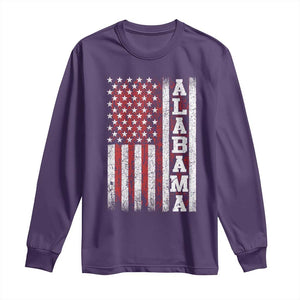 Alabama Fan Long Sleeve Shirt Classic Retro City USA Flag Patriotic American TS10 Purple Print Your Wear