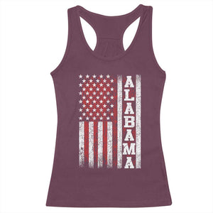Alabama Fan Racerback Tank Top Classic Retro City USA Flag Patriotic American TS10 Maroon Print Your Wear