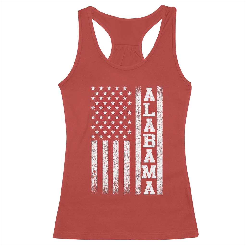 Alabama Fan Racerback Tank Top Classic Retro City USA Flag Patriotic American TS10 Red Print Your Wear