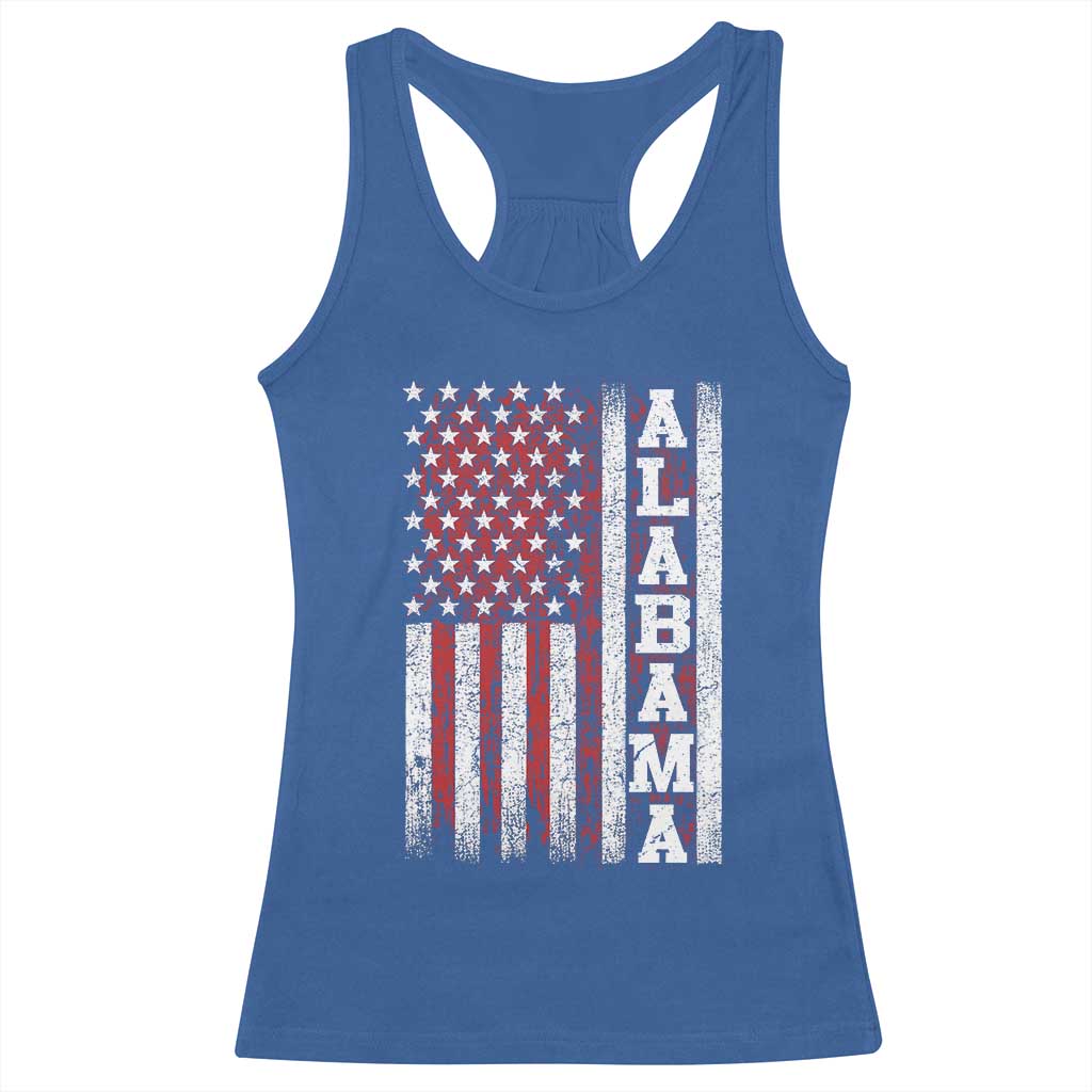 Alabama Fan Racerback Tank Top Classic Retro City USA Flag Patriotic American TS10 Royal Blue Print Your Wear