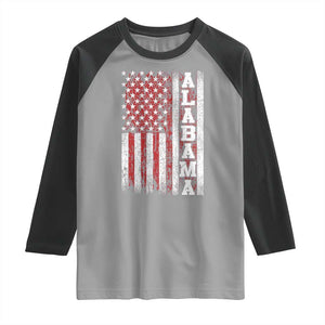 Alabama Fan Raglan Shirt Classic Retro City USA Flag Patriotic American TS10 Sport Gray Black Print Your Wear