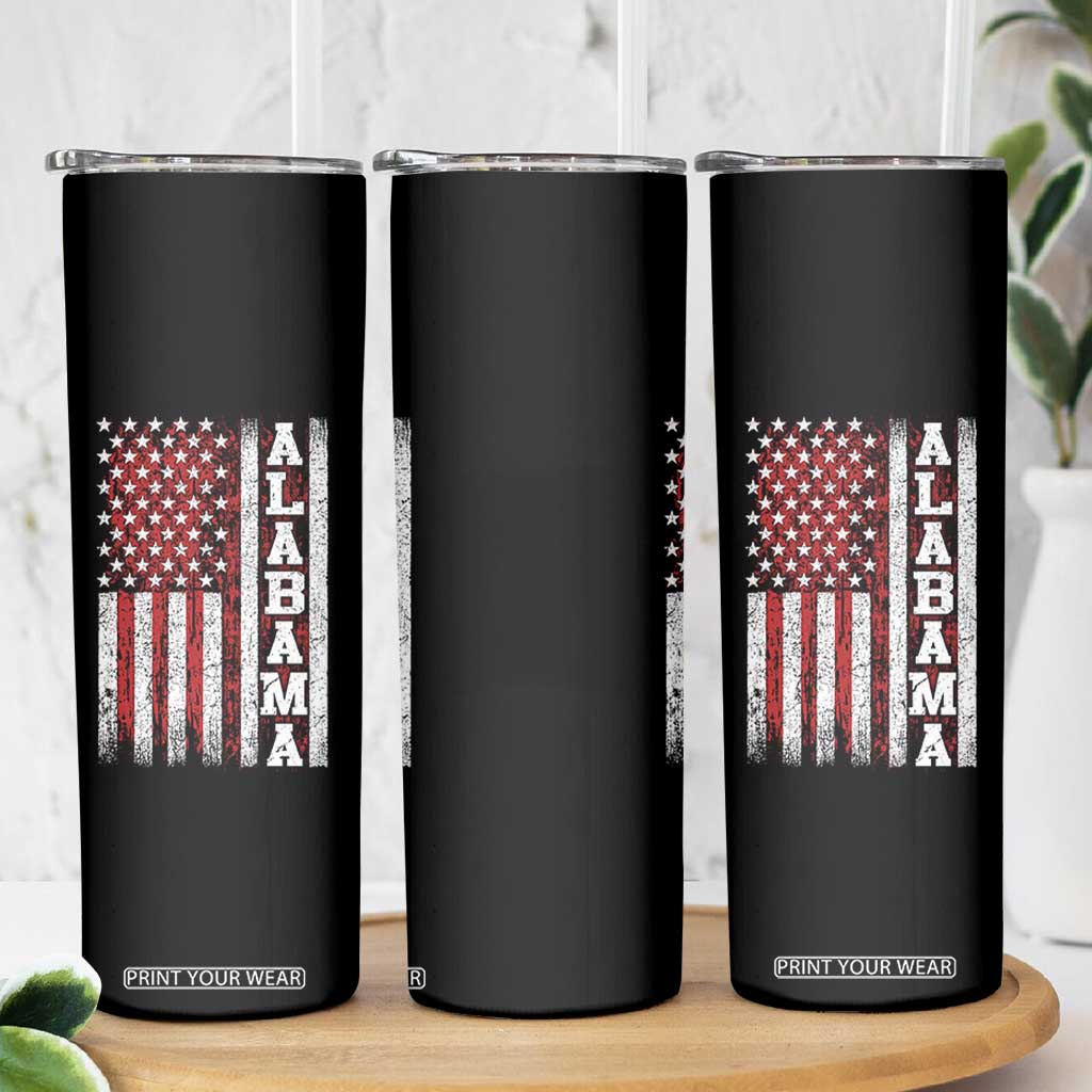 Alabama Fan Skinny Tumbler Classic Retro City USA Flag Patriotic American TS10 Print Your Wear