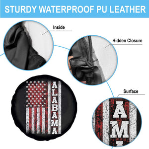 Alabama Fan Spare Tire Cover Classic Retro City USA Flag Patriotic American TS10 Print Your Wear