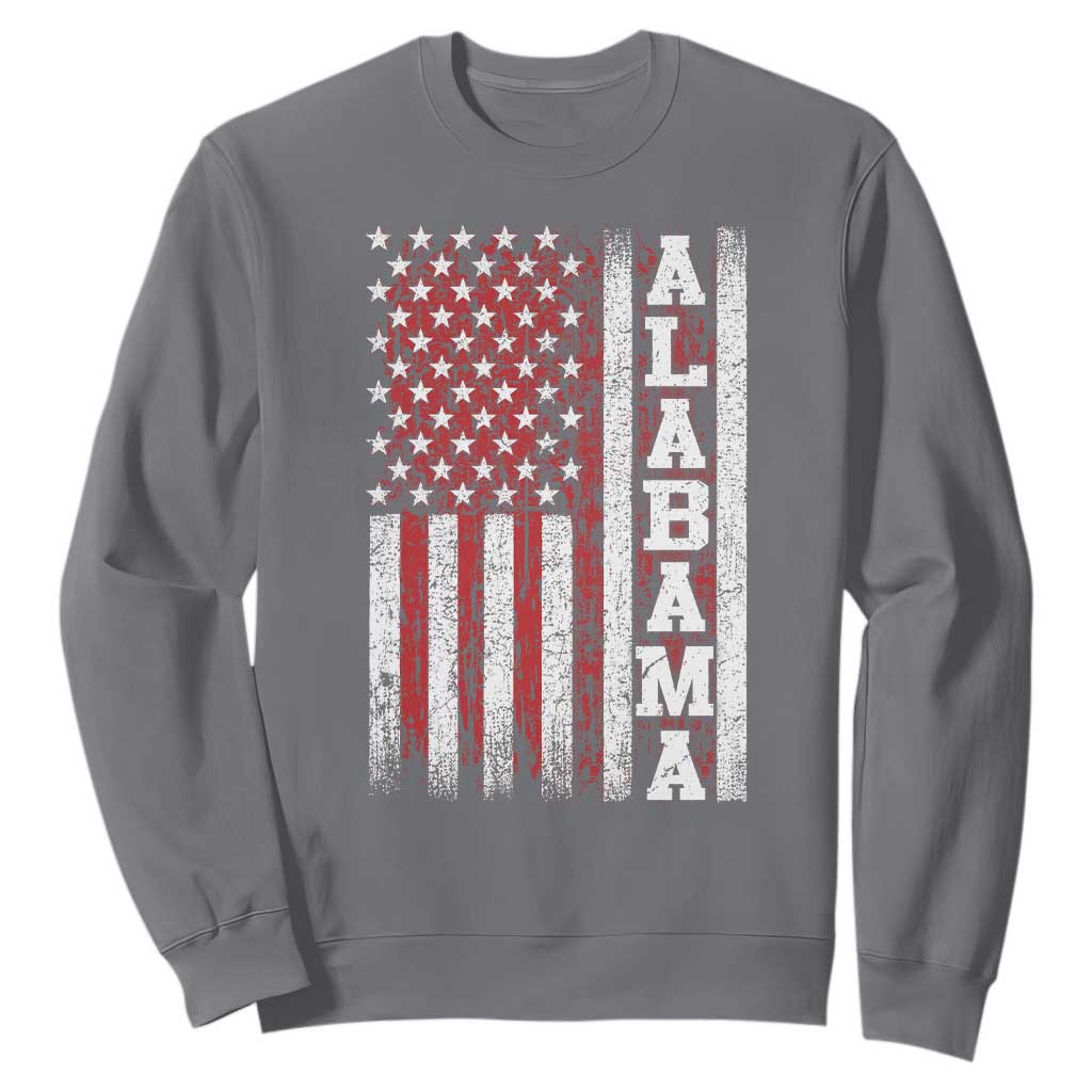 Alabama Fan Sweatshirt Classic Retro City USA Flag Patriotic American TS10 Charcoal Print Your Wear