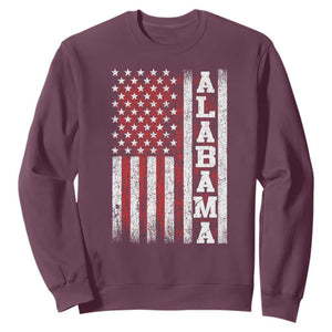 Alabama Fan Sweatshirt Classic Retro City USA Flag Patriotic American TS10 Maroon Print Your Wear