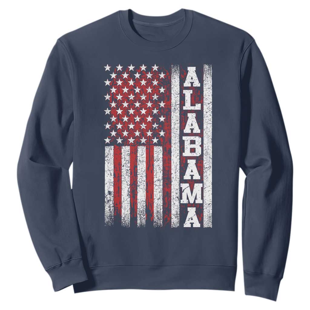 Alabama Fan Sweatshirt Classic Retro City USA Flag Patriotic American TS10 Navy Print Your Wear