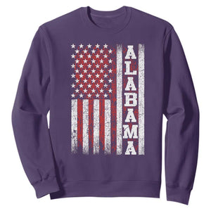 Alabama Fan Sweatshirt Classic Retro City USA Flag Patriotic American TS10 Purple Print Your Wear
