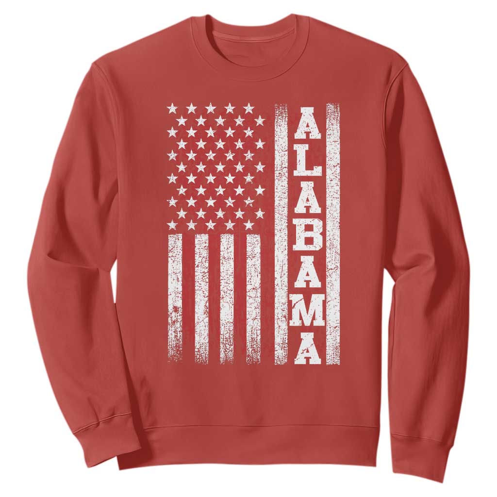 Alabama Fan Sweatshirt Classic Retro City USA Flag Patriotic American TS10 Red Print Your Wear