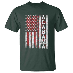 Alabama Fan T Shirt Classic Retro City USA Flag Patriotic American TS10 Dark Forest Green Print Your Wear