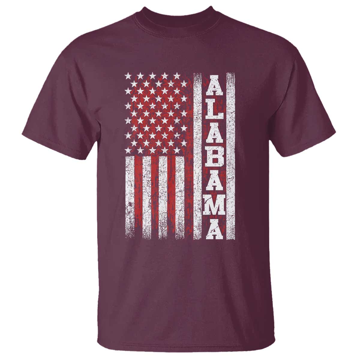 Alabama Fan T Shirt Classic Retro City USA Flag Patriotic American TS10 Maroon Print Your Wear