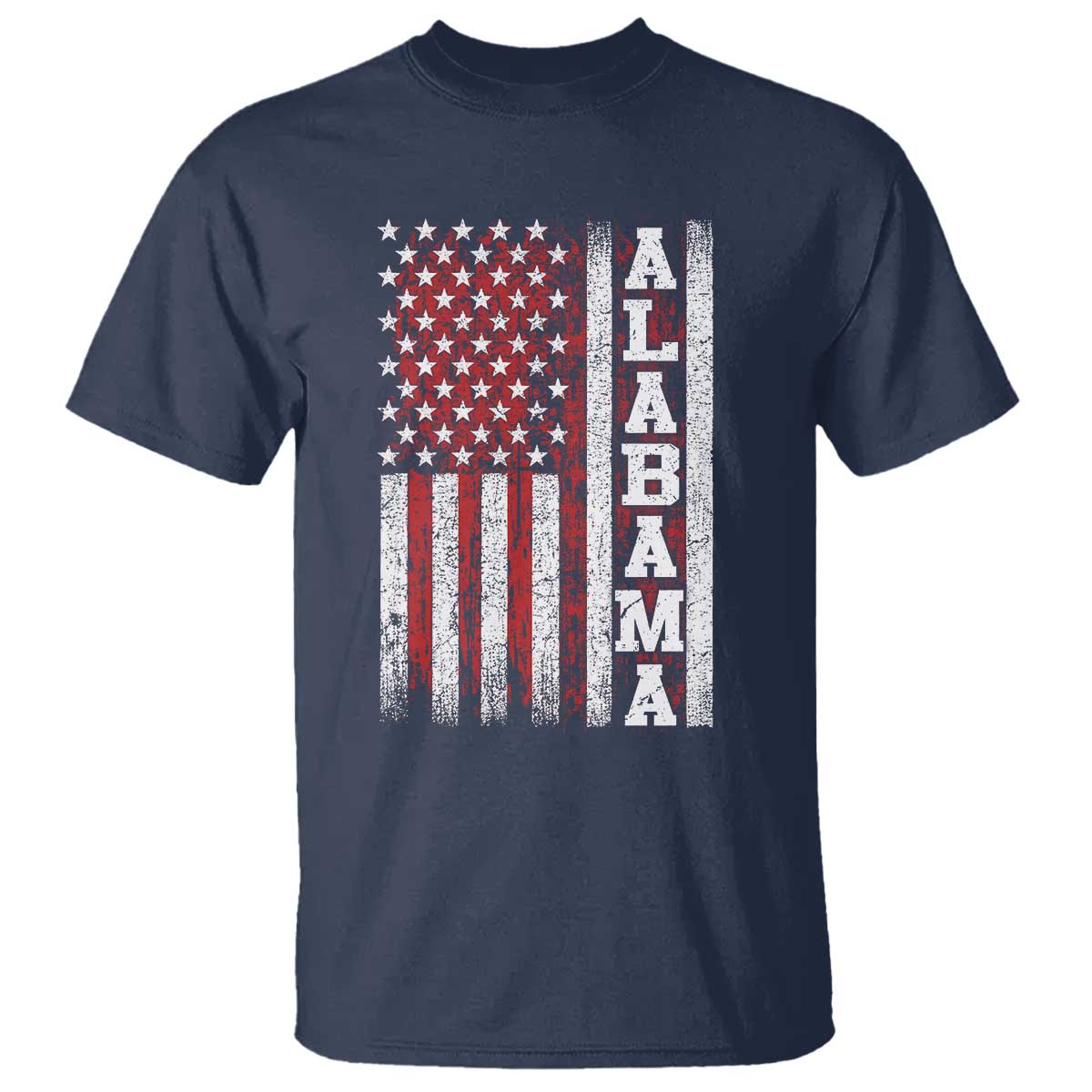 Alabama Fan T Shirt Classic Retro City USA Flag Patriotic American TS10 Navy Print Your Wear