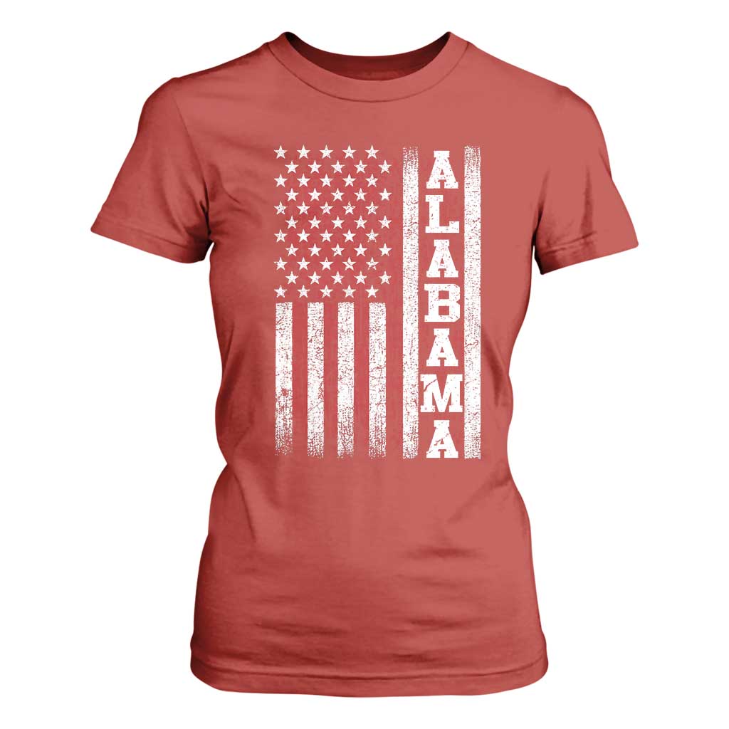 Alabama Fan T Shirt For Women Classic Retro City USA Flag Patriotic American TS10 Red Print Your Wear