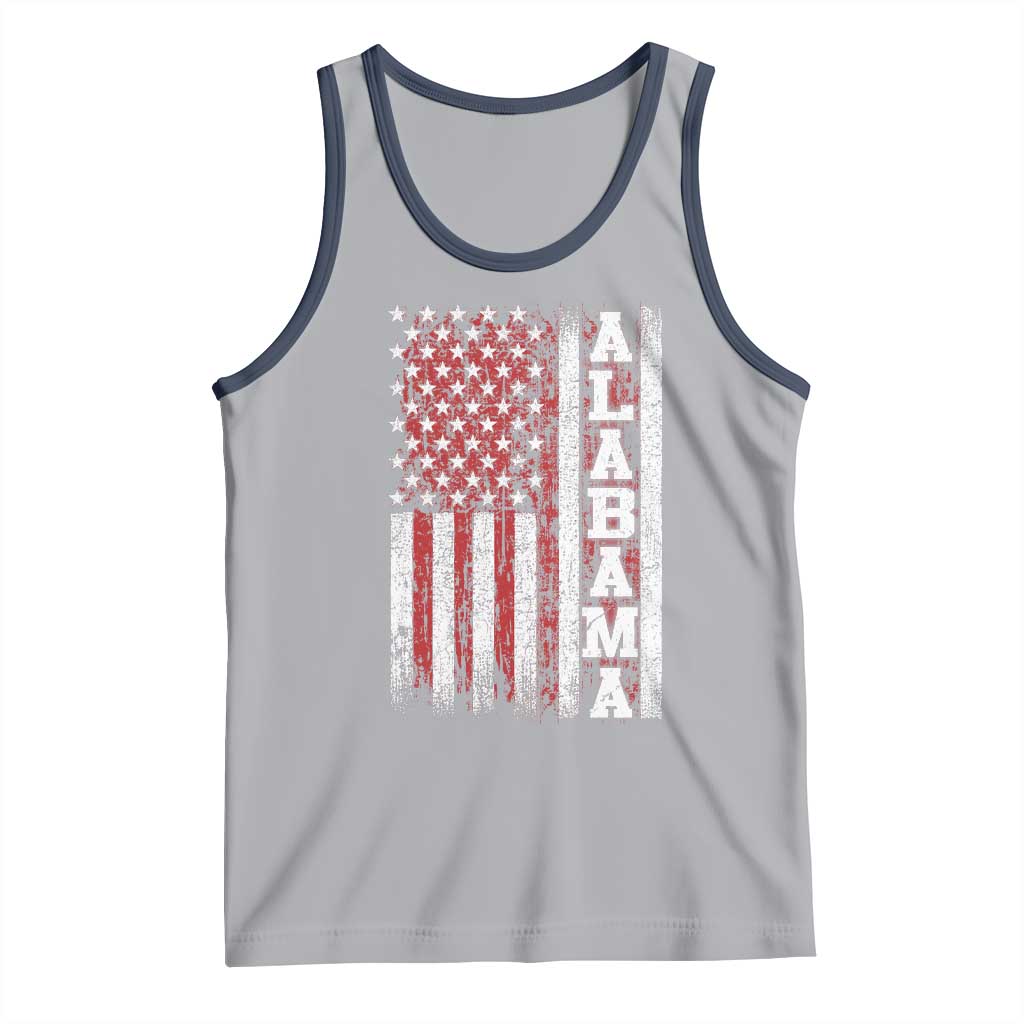 Alabama Fan Tank Top Classic Retro City USA Flag Patriotic American TS10 Athletic Heather Navy Print Your Wear