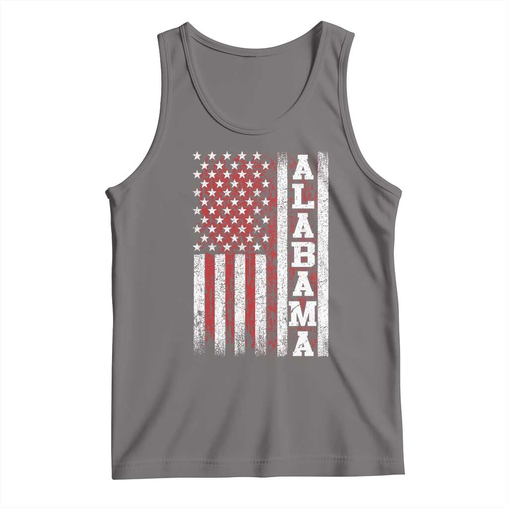Alabama Fan Tank Top Classic Retro City USA Flag Patriotic American TS10 Deep Heather Print Your Wear