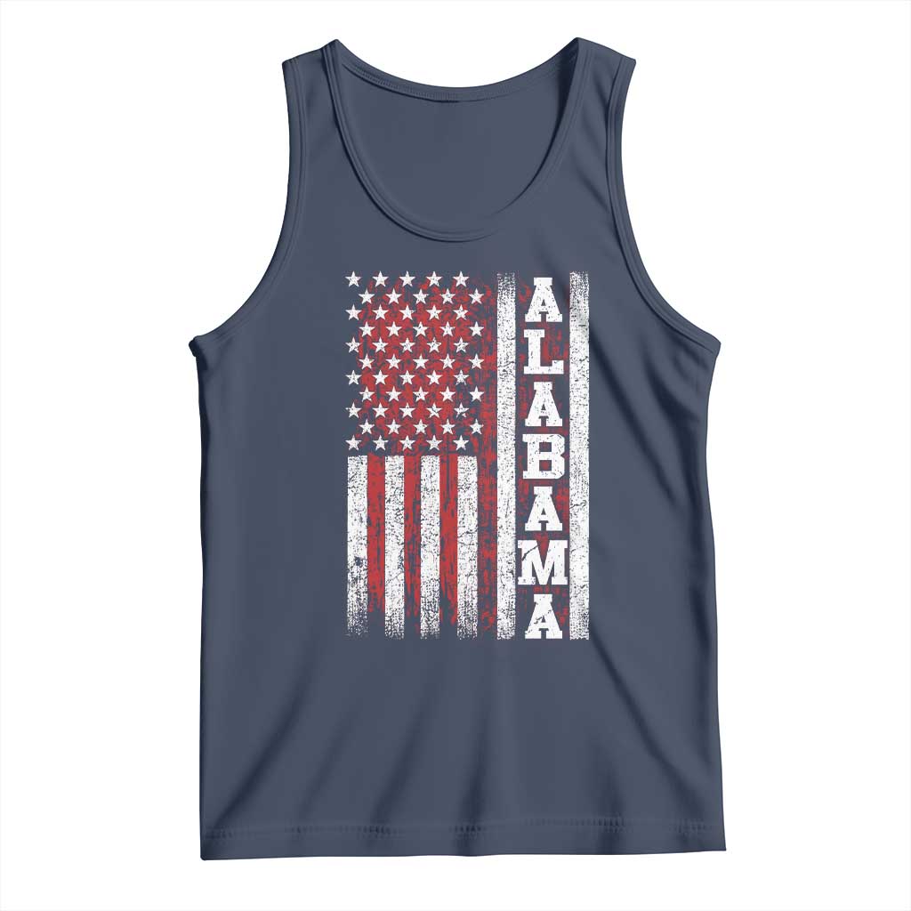 Alabama Fan Tank Top Classic Retro City USA Flag Patriotic American TS10 Navy Print Your Wear