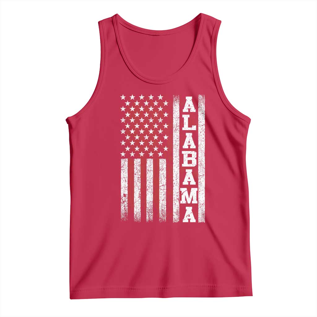 Alabama Fan Tank Top Classic Retro City USA Flag Patriotic American TS10 Red Print Your Wear