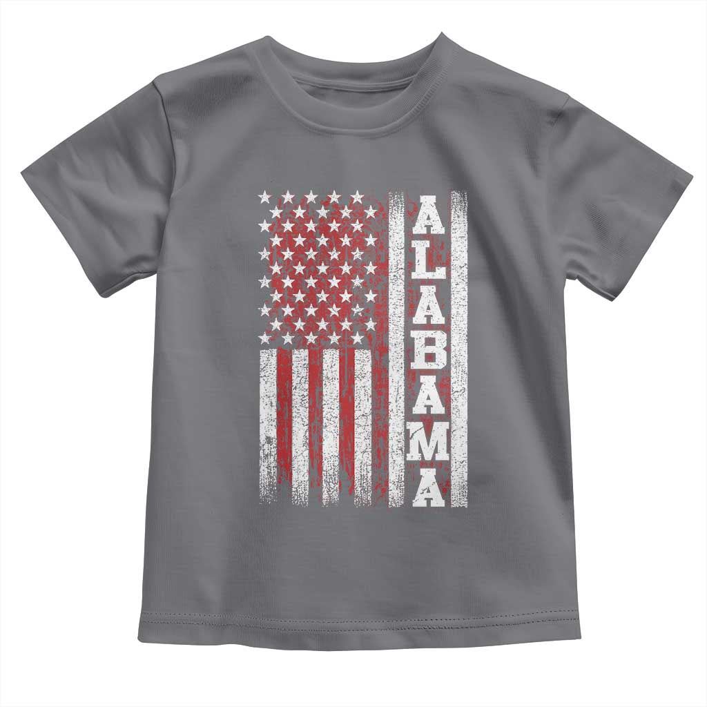 Alabama Fan Toddler T Shirt Classic Retro City USA Flag Patriotic American TS10 Charcoal Print Your Wear