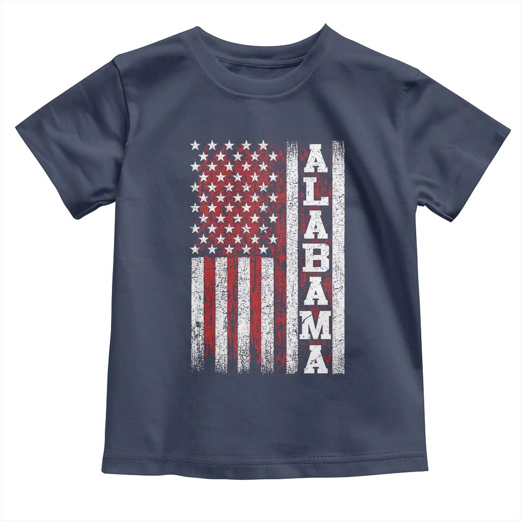 Alabama Fan Toddler T Shirt Classic Retro City USA Flag Patriotic American TS10 Navy Print Your Wear