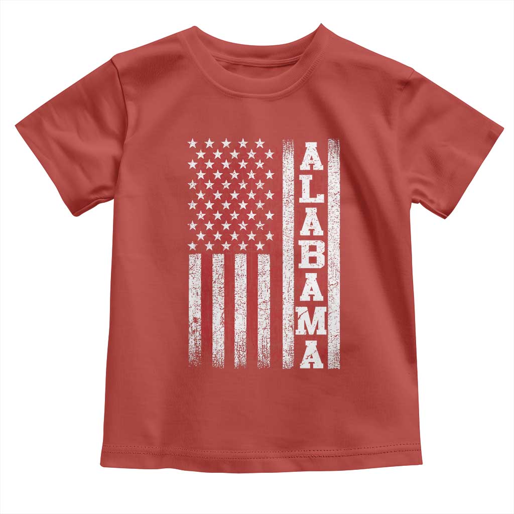 Alabama Fan Toddler T Shirt Classic Retro City USA Flag Patriotic American TS10 Red Print Your Wear