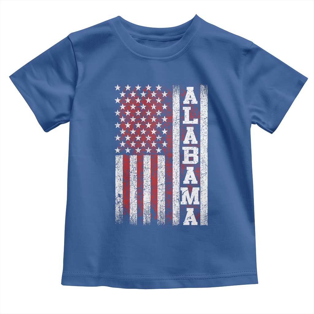 Alabama Fan Toddler T Shirt Classic Retro City USA Flag Patriotic American TS10 Royal Blue Print Your Wear