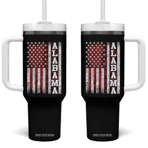 Alabama Fan Tumbler With Handle Classic Retro City USA Flag Patriotic American TS10 One Size: 40 oz Black Print Your Wear